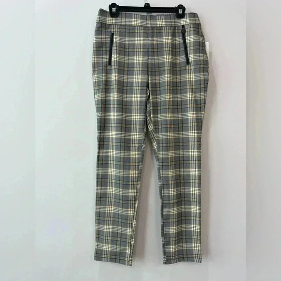 Calvin Klein Black and Yellow Plaid Pants Size 12 NWT - Picture 1 of 10